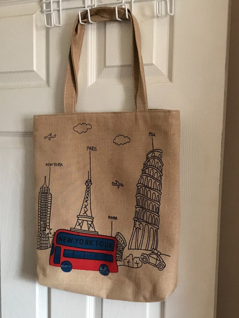 Paris Rome New York Tote Bag NEW